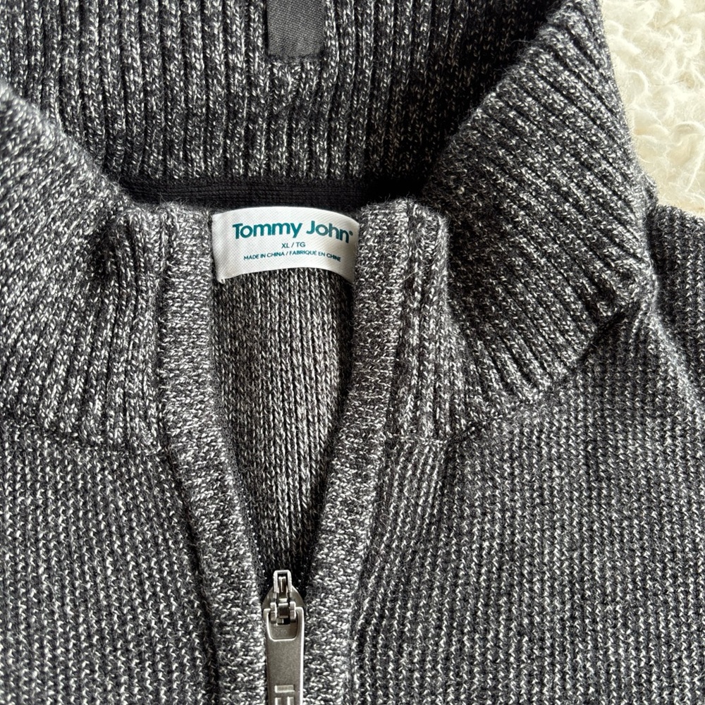 Tommy John Charcoal Zip-Up Sweater